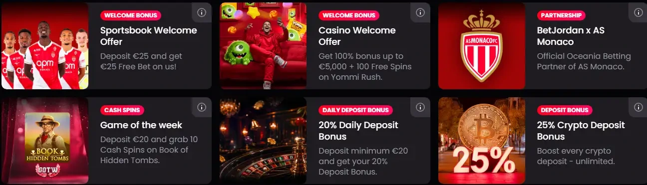 Betjordan Casino bonus